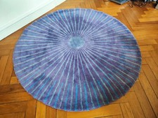rare vintage hand tufted round