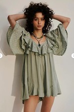 FREE PEOPLE Free-Est Rush For Ruffles Romper in Light Green in XS  RRP £88 BNWT