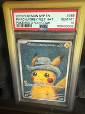 2023 POKEMON SVP POKEMON X VAN GOGH PROMO #085 PIKACHU WITH GREY FELT HAT PSA 10