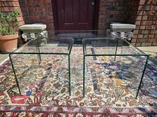 VINTAGE BENT GLASS TABLES