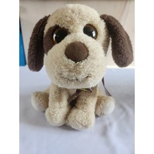 Harrods Dog Cream & Brown Soft Toy Plush Animal 9”