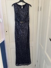 Jenny Packham Sequinned Navy Dress Size 8