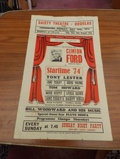 small poster Gaiety Theatre Douglas Isle of Man 1974 Startime 74  Clinton Ford