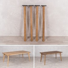 SET OF 4 OAK TAPERED TABLE