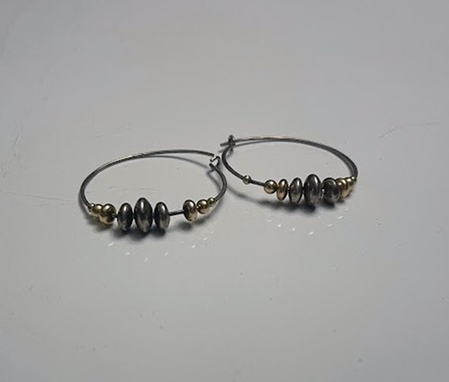 Hoop earrings silver gold - earrings, &