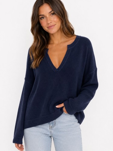 Crew navy blue oversized - blue,