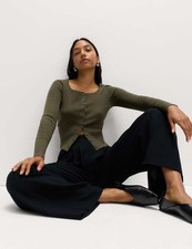 M&S Womens Dark Olive Viscose