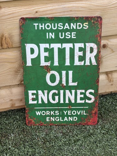 Petter oil engines steel sign - petter,