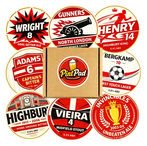 Arsenal style football beer - arsenal,