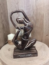 Hand-Carved Wooden Yoga Lady
