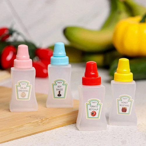 4pcs mini sauce bottles - sauce,