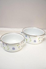 Pair Vintage Style Enamel