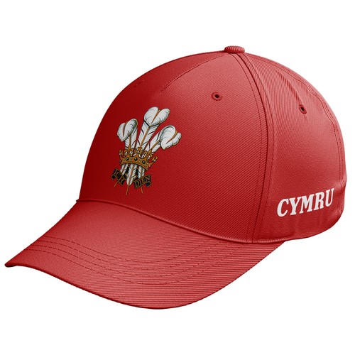 Cymru feathers badge cap mens - feathers,