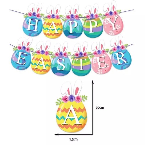 1pc large easter banner eggs - easter,