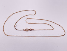 18ct Rose Gold 15" Fine Trace Chain. Goldmine Jewellers.