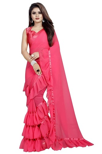 Women plain georgette ruffle - women's,
