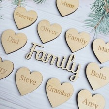 Personalised wooden hearts - wooden,