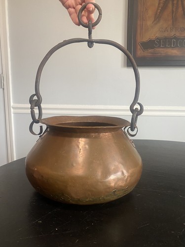 Old copper cauldron - old,