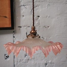 Antique Frilled Glass Pendant