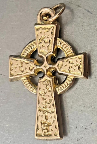 Vintage gold celtic cross - vintage,