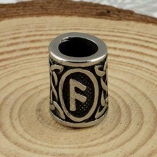 Viking Rune Bead Stainless Steel For Hair Beards and Jewellery