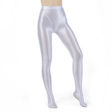 UK Womens Oil Glossy Pantyhose Tights Shiny High Waist Stockings Fitness Sports 