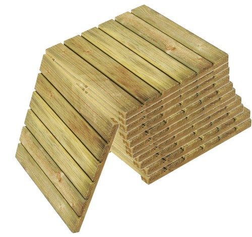 Wooden decking floor tiles - tiles, non