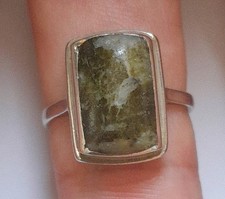 1917 WW1 Antique 925 Sterling Irish Silver Connemara Marble Ring - Size N