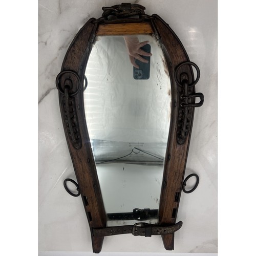 Antique horse harness mirror - antique,
