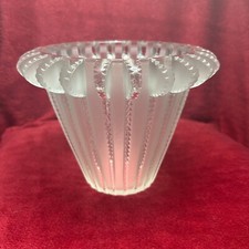 Lalique "Royat" Pattern clear & Frosted glass vase designed by Rene Lalique 1936