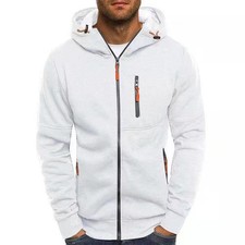 Men's Hoodie Fleece Warm Hooded Jumper Coat Sweatshirt Winter Zip Up Jacket
