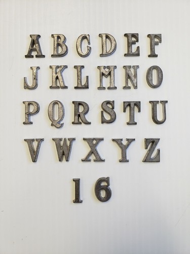 Metal letters and - and, numbers