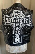 Black Sabbath studded Leather Battle Biker Jacket Waistcoat Choose Size