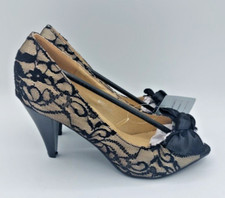 Casandra Lace Peep Toe Heels