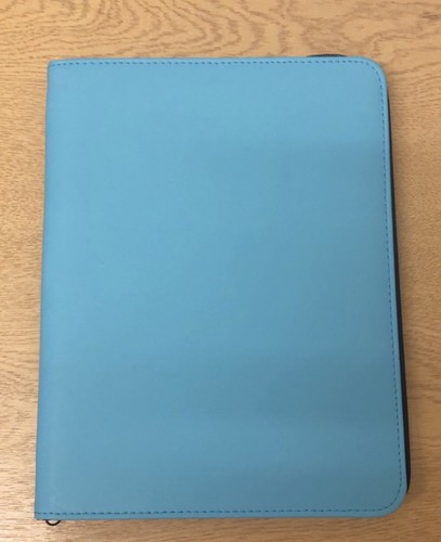 Blue zipped portfolio - a4,