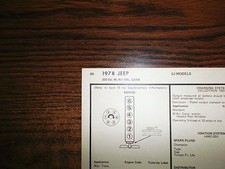 1978 JEEP SIX Series CJ Models
