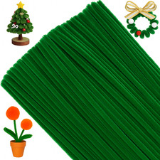 Green Pipe Cleaners for Craft –50 Chenille Stems 30cm x 6mm for Kids & Modelling