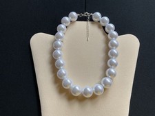 Chunky White Pearl Beads Adjustable Choker Necklace