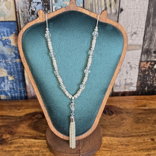 Silver tone crystal - crystal, bead