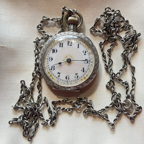 Antique silver cased ladies - cased,