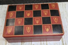 Vintage Collectable Italian Faux Leather Playing Card/Trinket Box. 