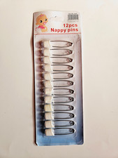 Baby Nappy Diaper Pins /White Cap Safety Pin – 12 Pins in pack