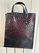 Lulu Guiness Thora pierced black and red tote bag