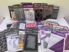 Large Bundle Of Crafting Embossing Folders, Stencils , Stamps & Metal Dies 