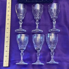Vintage 24% Lead Crystal Sherry Glasses x 6 Boxed . By Crystal D Adriana Ex/con