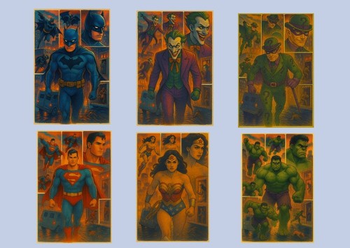 Superhero retro comic - retro, book