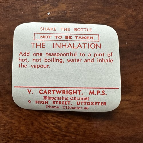 Antique chemist label - chemist, the