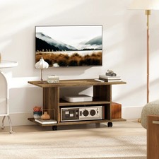 Mobile TV Stand with Shelves