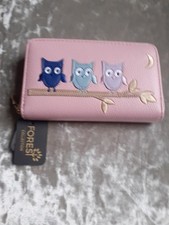 Pink Zip Purse With Owl Design