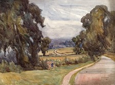 FIGURE & ROAD IN LANDSCAPE